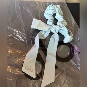 ALO Yoga Light Blue Hair Scrunchie with Bow